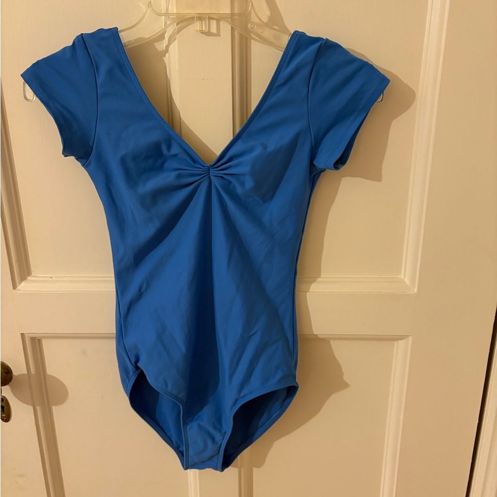 Blue Short Sleeve Leotard